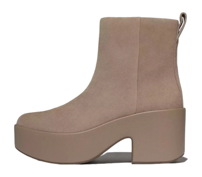 Stiefeletten FitFlop Platforms Suede Heeled Ankle Boots Damen Taupe