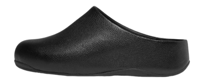 FitFlop Women Shuv Tumbled-Leather Clogs All Black