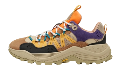 Flower Mountain Unisex Iwano Uni Suede Nylon Brown Orange Azure