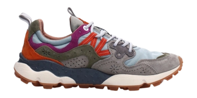 Baskets Flower Mountain Homme Yamano 3 Suede Nylon Grey Azure