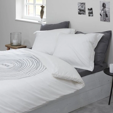 Dekbedovertrek House in Style Focus on love White/Grey Katoen