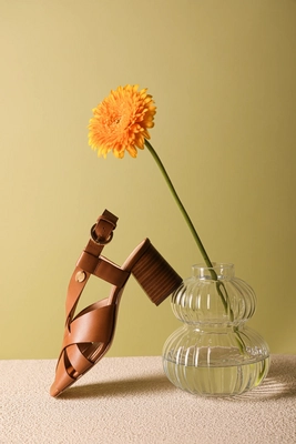 Fred de la Bretoniere Women Giada Cross Sandal Crust Cognac | Etrias.nl