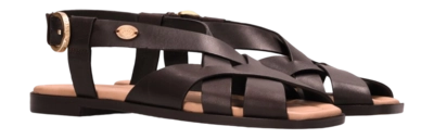 Fred de la Bretoniere Women Gitel Cross Sandal Crust Dark Brown | Etrias.nl