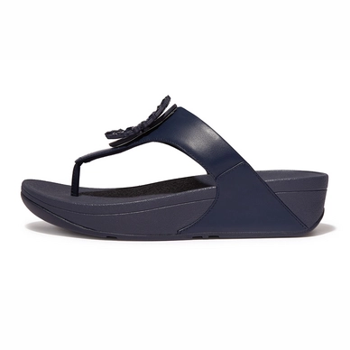 FitFlop Women Lulu Crystal-Circlet Leather Toe-Post Midnight Navy