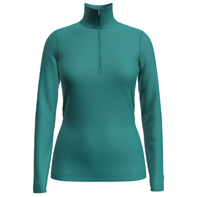 Ondershirt Icebreaker Women 200 Oasis LS Half Zip Flux Green