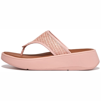 FitFlop Women F-Mode Woven Flatform Toe-Post Pink Salt