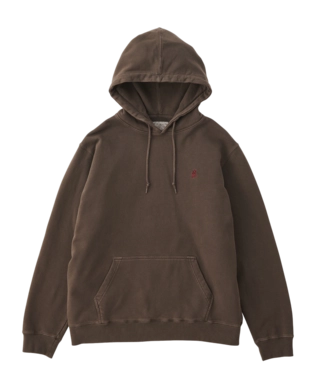 Gramicci Unisex One Point Hooded Sweatshirt in Brown Pigment