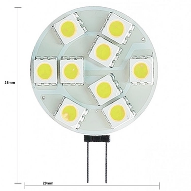 G4 (GU4) LED-Lamp 12-24 Volt 2,0 Watt, plat (Vervangt 15-20W)