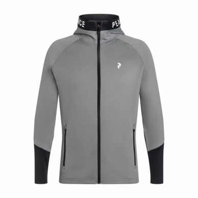 Sweatjacke Peak Performance Rider Mid Zip Hood Quiet Men Grey Black