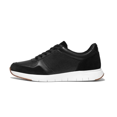 FitFlop Men Anatomiflex Mens Leather-Mix Sneakers Black