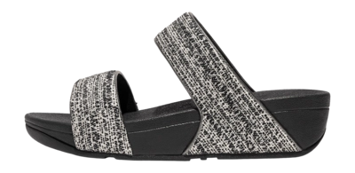 FitFlop Women Lulu Shimmerweave Slides Black Mix