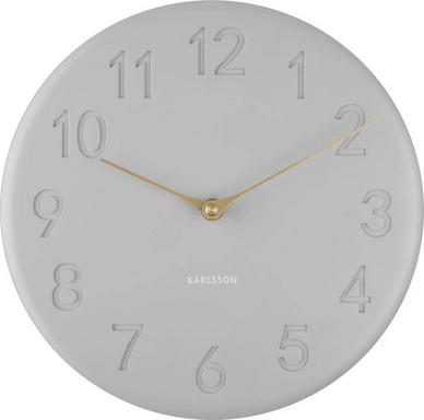 Klok Karlsson Sole Numbers Polyresin Matt Grey 25 cm