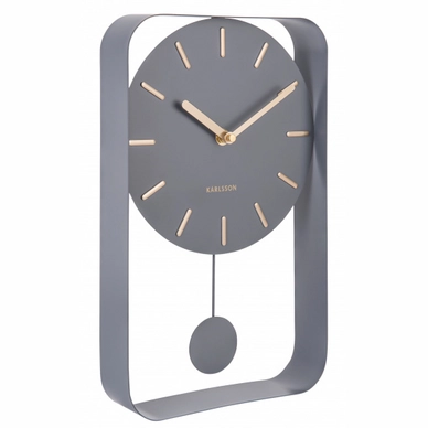 Uhr Karlsson Pendulum Charm Small Steel Grey 32,5 x 20 cm