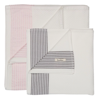 Multidoek Koeka Avola Baby Pink Soft Grey Hydrofiel (2-delig)