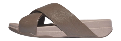 FitFlop Men Surfer Tumbled-Leather Cross Slides Java Java 25