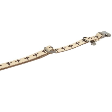 Hondenhalsband Beeztees Mac Leather Cross Beige
