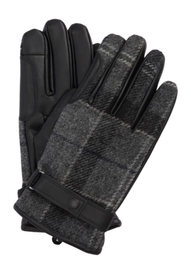 Handschoen Barbour Men Newbrough Tartan Gloves Black Grey