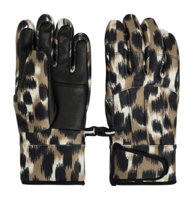 Handschoen Fusalp Women Glacier Print Leopard Flou Savane/Noir PrimaLoft