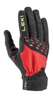Handschoen Leki Unisex Ultra Trail Storm Black/Red/Neon Yellow