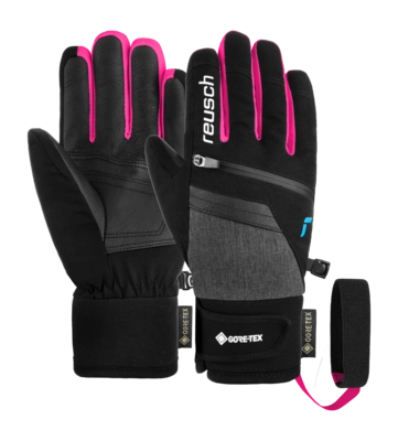 Handschoen Reusch Kids Travis GORE-TEX Junior Black / Black Melange / Pink Glo PrimaLoft Gold