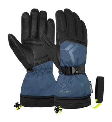 Handschoen Reusch Men Down Spirit GTX Black / Dark Denim / Safety Yellow