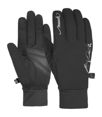 Handschoen Reusch Women Saskia TOUCHTEC Black / Silver PrimaLoft Gold