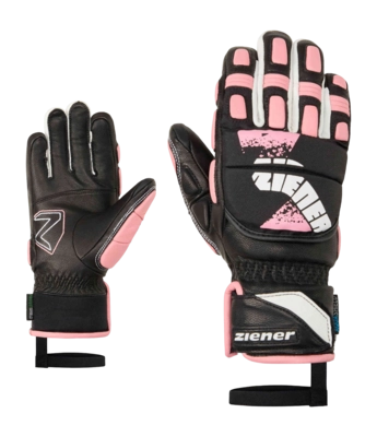 Handschoen Ziener Kids Lonos Z AS PR Black Pink Vanilla Junior PrimaLoft Gold