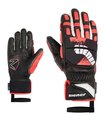 Handschoen Ziener Kids Lonos Z AS PR Black Red Junior AQUASHIELD