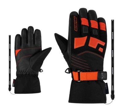 Handschoen Ziener Kids Lukian Z AS Junior Black Orangered AQUASHIELD
