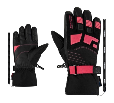 Handschoen Ziener Kids Lukian Z AS Black Pink Lily Junior AQUASHIELD