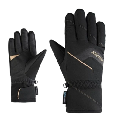 Handschoen Ziener Women Karion Z AS Black Gold Art AQUASHIELD