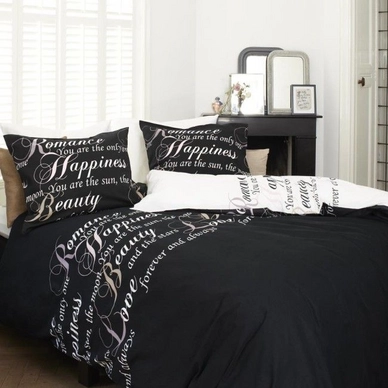 Bettwäsche Beddinghouse Happiness Schwarz Renforcé
