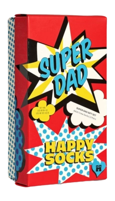 Happy Socks 3-Pack Super Dads Gift Set Red