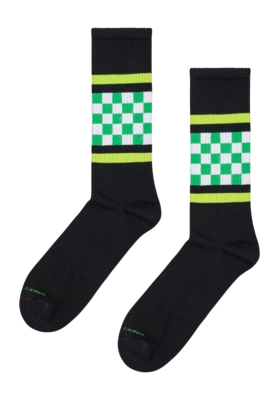 Happy Socks Checked Stripe Sneaker Black