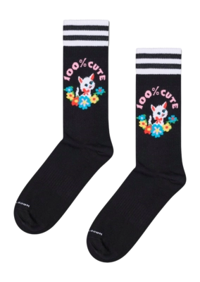 Happy Socks Unisex 100% Cute Sneaker Black