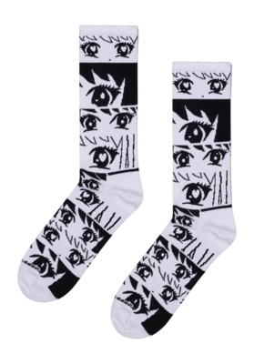 Happy Socks Unisex Anime Stripes Sneaker White