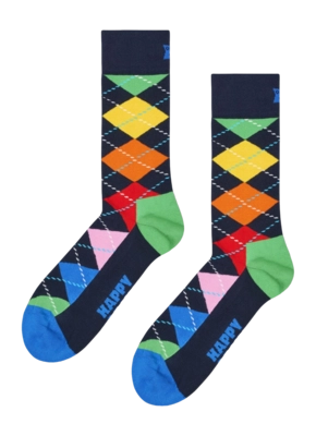 Happy Socks Unisex Argyle Navy