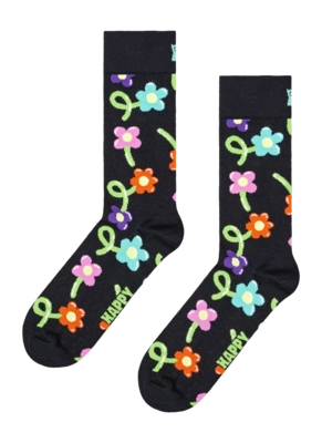 Happy Socks Unisex Balloon Flower Black