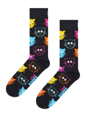 Happy Socks Unisex Cat Black