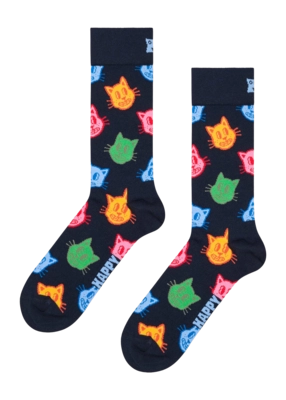 Happy Socks Unisex Cat Navy