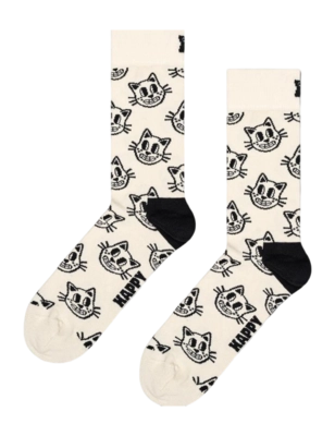 Happy Socks Unisex Cat White
