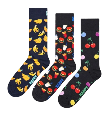 Happy Socks Unisex Classic Bananas Navy 3-Pack
