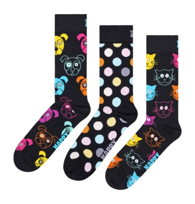 Happy Socks Unisex Classic Dogs Navy 3-Pack