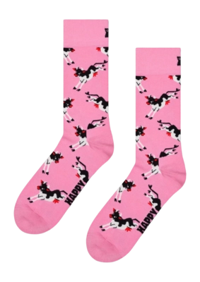 Happy Socks Unisex Cow Pink