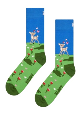 Happy Socks Unisex Deer Green