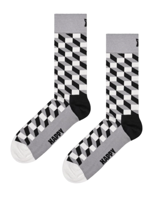 Happy Socks Unisex Filled Optic Grey