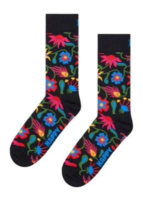 Happy Socks Unisex Floral Black