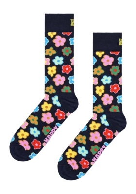 Happy Socks Unisex Flower Navy