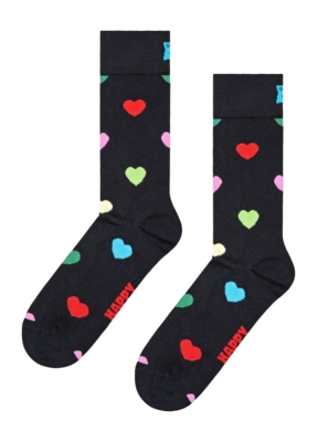 Happy Socks Unisex Heart Black