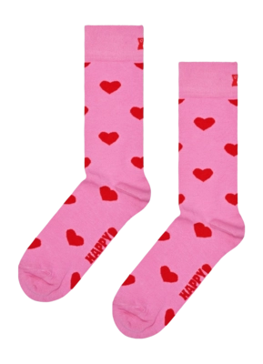 Happy Socks Unisex Heart Pink